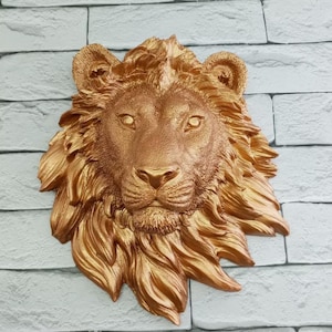 Lion Head Wall Decor, Jungle Theme Art, Modern Wildlife Wall Decor, Majestic Lion Head Wall Decor, Animal Wall Decor, Lion Head Wall Statue