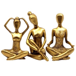 Abstract Yoga Figurines Set of 3, Zen Art Sculptures, Yoga Pose Tabletop Decor, Meditation Sculpture set, Yoga Figurine, Meditation Figurine