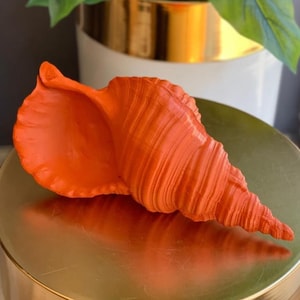 Large Sea Shell Statue, Polyester Sea Shell Sculpture, Elegant Sea Shell Decor, Beach Inspired Shell Sculpture, Coastal Shell Accent Decor