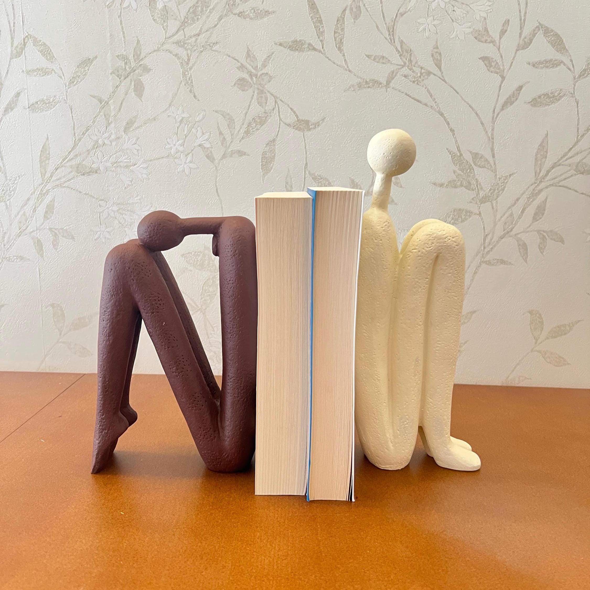 Abstract Bookends Set of 2, Modern Figurines for Shelf or Desk Decor ...
