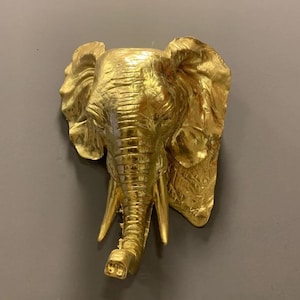Elephant Wall Sculpture, Elegant Elephant Head Art Wall, Polyester Elephant Wall Decor, Elephant Head Wall Sculpture, Elephant Wall Decor