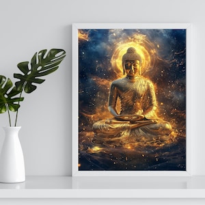 Affiche murale Bouddha, impression d&#39;art Bouddha, ensemble d&#39;affiches, impression d&#39;art pour le salon, affiche Bouddha, décoration spirituelle, article bouddhisme n° P0018
