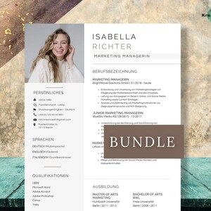 Plantillas de solicitud en alemán, portada, carta de motivación, carta de presentación, CV, archivos adjuntos, plantillas, Canva personalizable y editable
