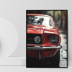 Póster del Ford Mustang, arte mural de muscle cars, póster de coches clásicos, arte retro, para entusiastas de los muscle cars, impresión del Ford Mustang vintage, n.° P0015