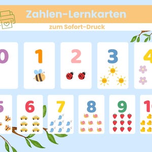 Zahlen Lernkarten, Zahlen 0-10, Kleinkind, Kita, Montessori Karten, Montessori lernen, 0-10 Zahlen lernen, Erste Zahlen, PDF Drucken