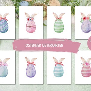 8 cartoline di Pasqua con uova di Pasqua - set di cartoline di Pasqua, set di cartoline di Pasqua, biglietto di buona Pasqua con uova di Pasqua, posta di Pasqua, regalo di Pasqua, buona Pasqua