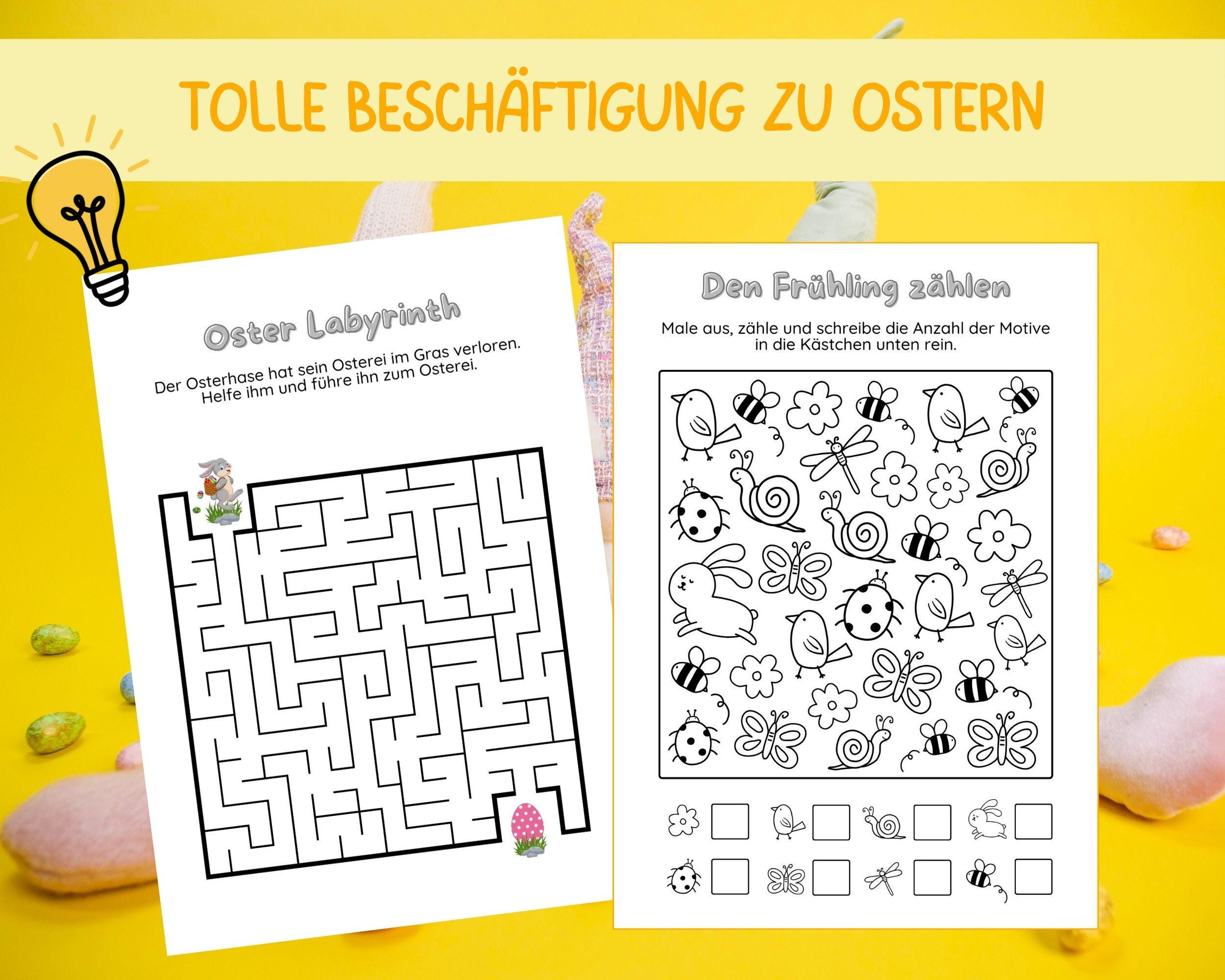 16 Oster Rätsel, Ostern Aktivitäten Kinder, Malvorlagen, Bastelideen