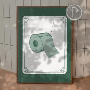 Vintage Toilet Roll - Digital Wall Art | toilet paper print, bathroom accessories, funny bathroom art, toilet sign, printable wall art