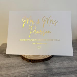 Personalisierte Hochzeitskarte, Glückwünsche, Hochzeit, Mr & Mrs, Folienkarte, Luxus Karte, Hochzeit individuelle, Brautpaar, A5