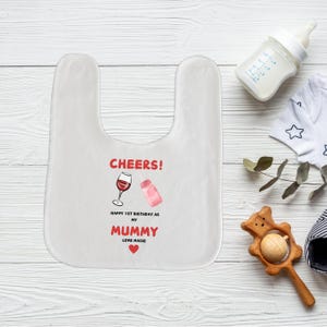 Alles Gute zum Geburtstag Mama Lätzchen, personalisierte 1. Geburtstag als meine Mama Lätzchen, Mama Geburtstag, Baby Lätzchen, Baby Geschenk, süßes Baby Lätzchen