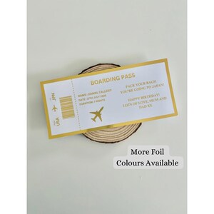 Bordkarte Ticket Geschenk, Überraschungsticket, Folienticket, Urlaubsüberraschung, Ticket, Urlaubsticket, Flugticket, Geschenk, Urlaub offenbaren