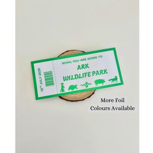 Personalisierte Wildtierpark-Eintrittskarte-Andenken, kundenspezifische Folien-Safari-Eintrittsgeschenk, Tierabenteuer-Gutschein, Einzigartige Wildtier-Geschenkidee, Kinder
