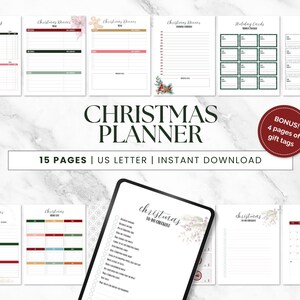 Weihnachtsplaner Printable, Urlaub Tracker, Geschenkbudget, Weihnachtsplaner, Weihnachtsgeschenkliste, Wunschliste, To Do Liste, Geschenkanhänger, Menüplaner