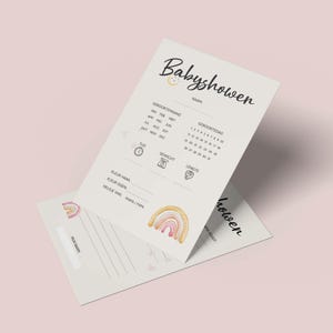 Babyshower invulkaart - Leuke invulkaart voor babyshower - Afdrukklaar- Imprimible - Ideeën voor babyshower - babyshower meisje