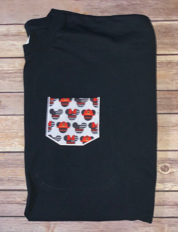 Thin Red Line Mickey Minnie Pocket Tee 