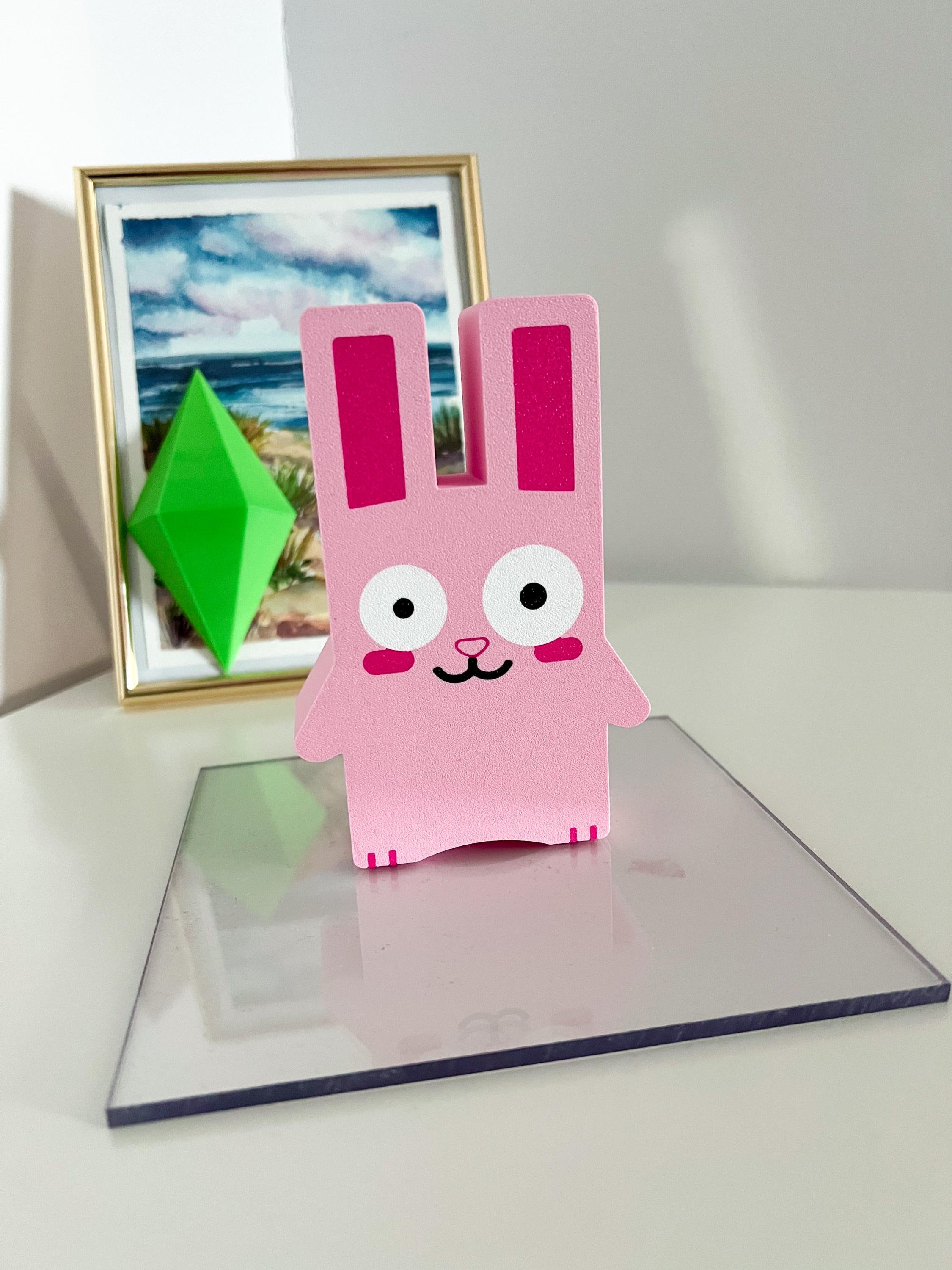 Pink Bunny Freezer Statue | Display Bunny | Gaming Decor Idea