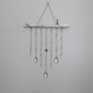 Citrine Crystal Wall Hanging: Driftwood Accent, Healing Energy