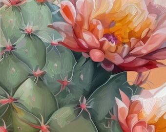 Cactus Flower Art Print | Instant Digital Download | Southwest Decor