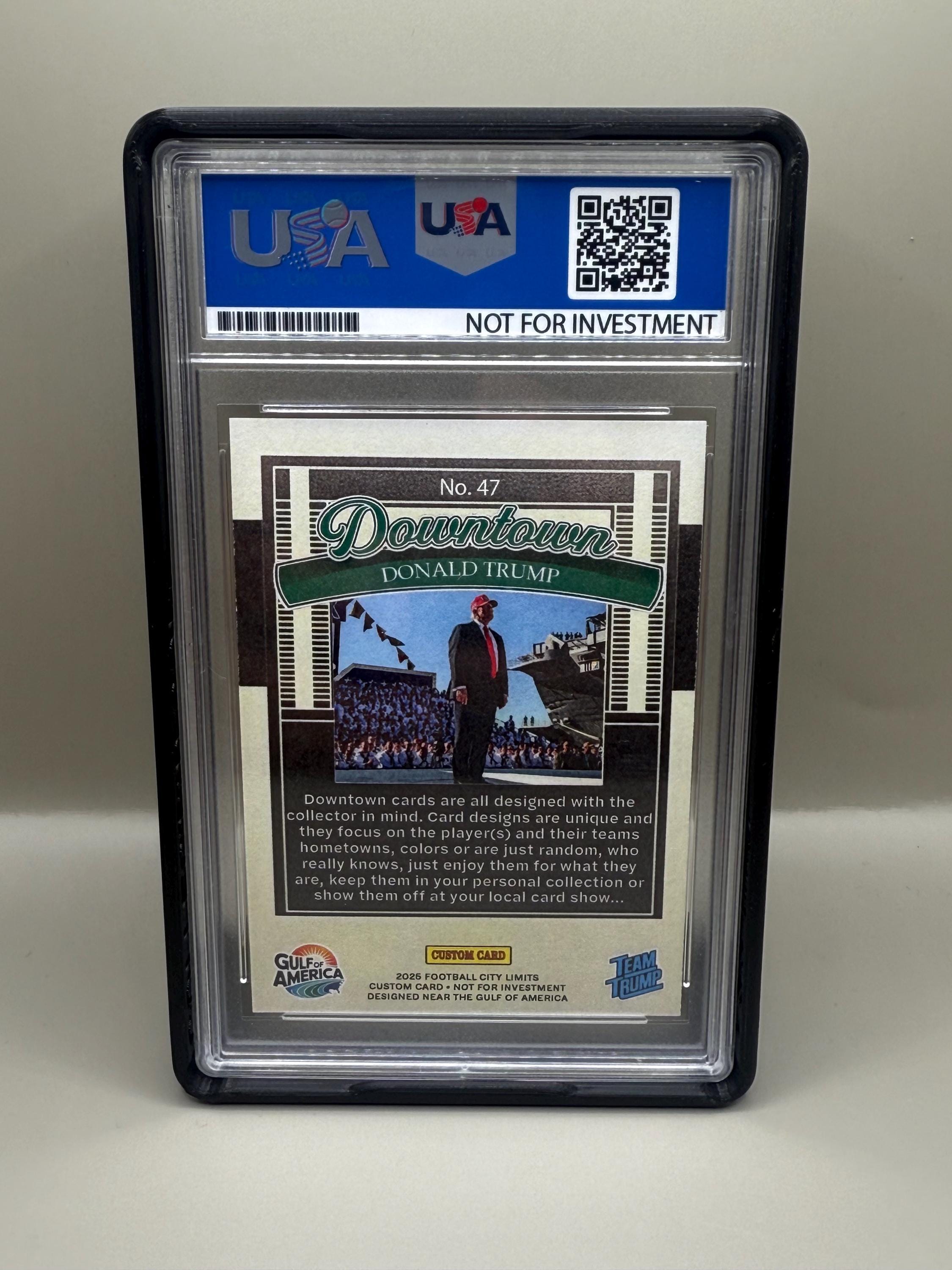 Custom Card Donald Trump Downtown in a USA Slab Gem Mint 10 Gold