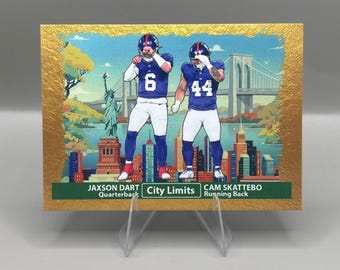 Jaxson Dart & Cam Skattebo Dual City Limits Custom Card