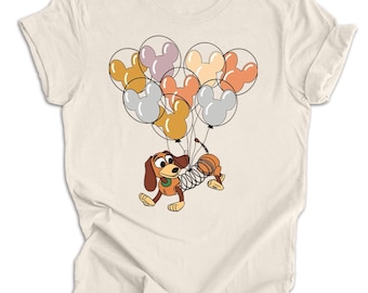Toy Story Balloon T-Shirt, Slinky Dog with Mickey Balloons Shirt, , Disney Dog Lover Gift, Disneyland Family Vacation Shirt