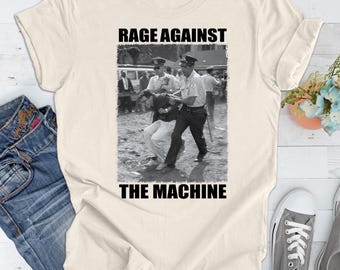 Rage Against The Machine, Resistance Tee,Anti TrumpBernie Sanders,Fight Oligarchy Tour Shirt, Political Activism T-Shirt,1963 Arrest Photo,