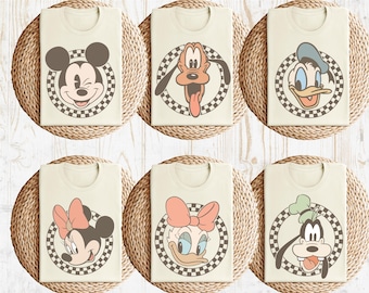 Retro Mickey and Friends Shirt, Retro Disney Trip Shirt, Checkered Mickey Shirt, Retro Mickey Shirt, Disney Family Vacation, Custom Disney