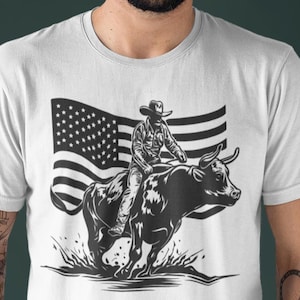 Rodeo Svg, Bull Rider Svg, Ranch Western Country Farm, Cowboy Svg, Bull Riding Svg, American Flag Svg, Western Cowboy Riding Horse svg