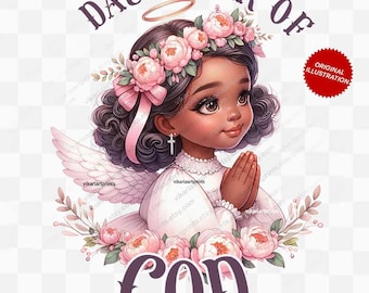 Daughter of God PNG, Daughter Of The King Png, First Communion, coquette black girl, black angel png,Christian Png,Religious, Woman Of Faith