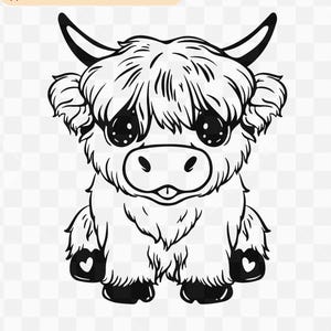Süße Highland Kuh sitzend SVG, Süße Highland Kuh, Kuh Shirt, Süße Highland Kuh Shirt, Baby Kuh Shirt, Highland Kuh Clipart, Baby Highland Kuh Shirt, Shaggy