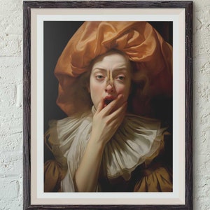 Funny Bathroom Wall Art Decor Lady Classical Painting Digital Download Printable Art Vintage Midcentury Poster Print Toilet Humor Amusing