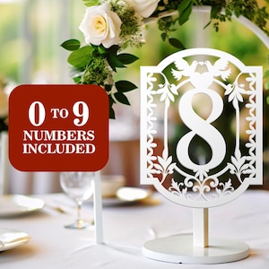 Witte tabelnummers 0-9, bruiloft tabelnummers, fiesta tafelnummers, Fiesta illustraties, Papel Picado SVG-bundel, bruiloft svg, Mexicaanse bruiloft