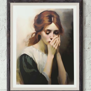Lady Painting Bathroom Art Funny Classical Painting Poster Print Digital Download Printable Art Vintage Midcentury Toilet Humor Amusing Gift