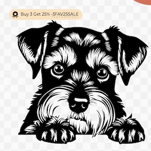 Schnauzer Terriër gluren hondenras stamboom honden huisdier Hound dier logo commerciële SVG Dxf PNG EPS clipart Cricut knippen snijden bestand