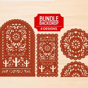 SET Cielito Lindo Baby Shower SVG, Papel Picado, Mexican Wedding, photo backdrop, Baby Shower in Papel Picado style, Wedding svg, arch stand