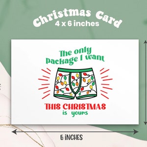 O único pacote que eu quero neste Natal é o seu, Cartão de Natal engraçado, Cartão de Natal engraçado para namorado, Cartão de Natal engraçado para marido