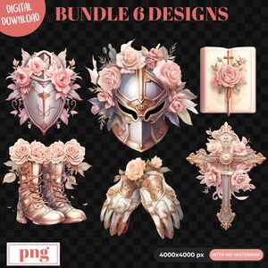 Armor of God Clip Art, Full Armor of God PNG, Ephesians 6, Christian PNG, Digital Download, Prayer Clipart, Prayer Warriors, female warrior,vikariaartprints, vikariartprints