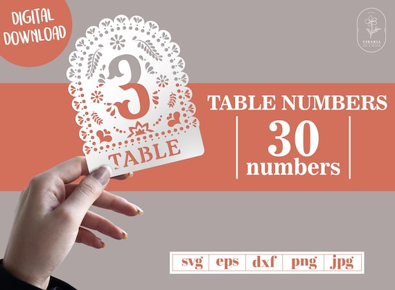 Table Numbers, Papel Picado Numbers, Mexican Wedding, Colorful Mexican Fiesta, White Table Numbers in Papel Picado style, Wedding svg,fiesta
