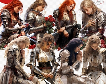 Guerreiros de oração, clipart de armadura de Deus, PNGs de armadura completa de Deus, Efésios 6, PNG cristão, guerreira, uso comercial, clipart de oração
