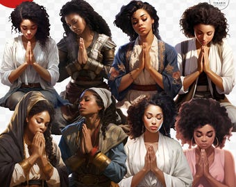 Black Woman Prayer PNG,Prayer Clipart, Women In Prayer PNGs, Christian PNG, Blessing Clipart, Ephesians 6, Christian PNG, female prayer