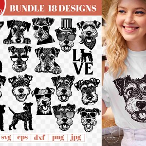 Airedale terrier svg bundle, peeking, American flag, USA, Glasses, bandana, download, Pet, Face, Animal, Clipart, Personalized Doormat, dog