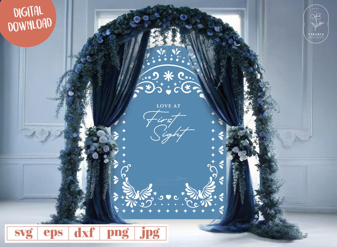 Wedding Backdrop SVG, Papel Picado, Cielito Lindo Baby Shower SVG ...