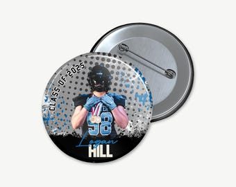 2.25" Custom | Game Day Pin | School Spirit Magnet | Tailgate Keychain | Football | Sports Photo