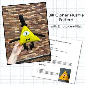 Gravity Falls Bill Cipher Plushie Pattern with Embroidery Files