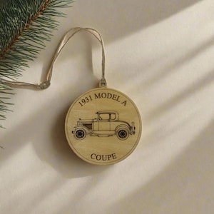 Classic Car Christmas Ornament (Ford Model A, Mustang)