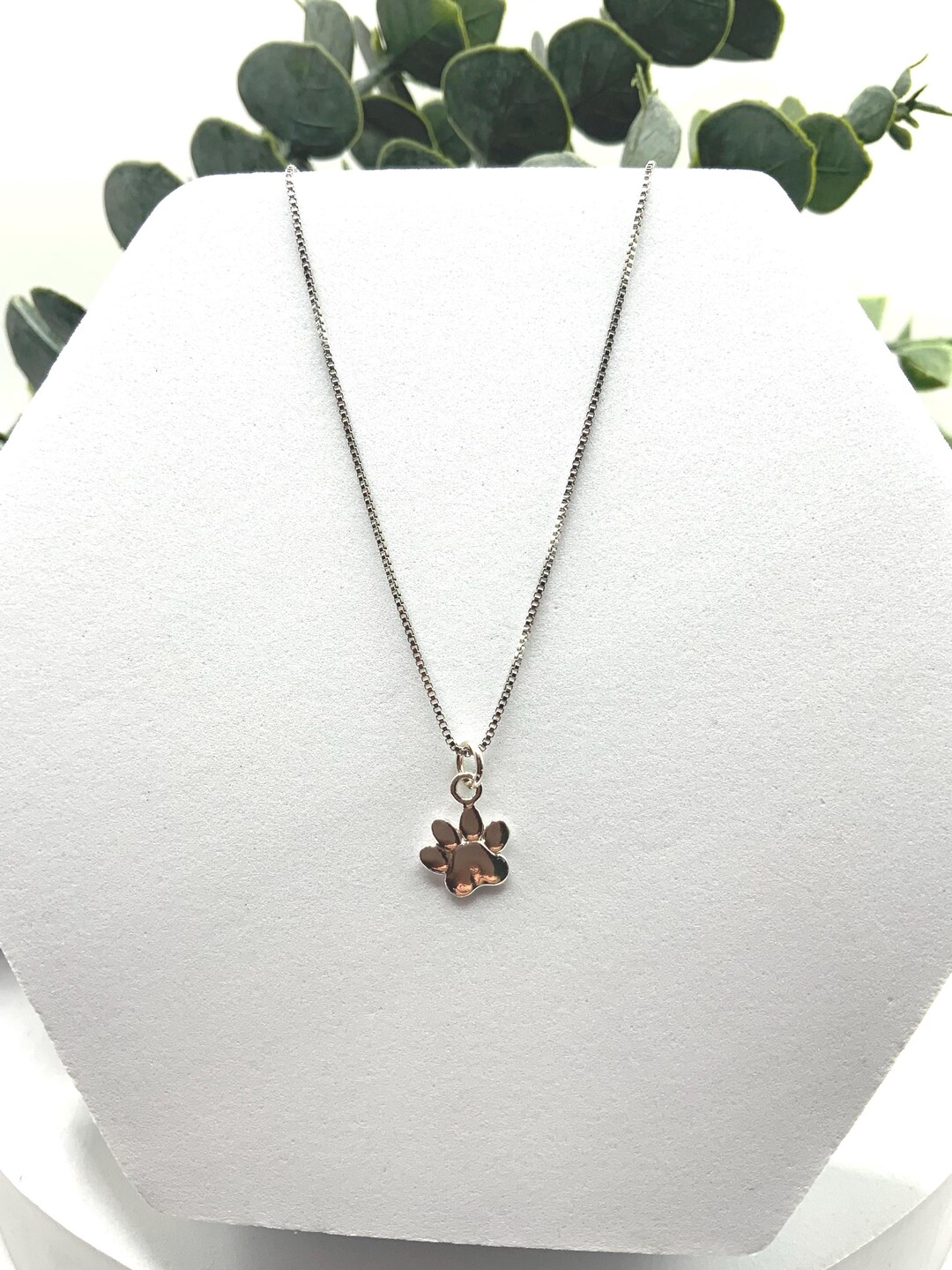 Silver Dog Paw Print Necklace, Pet Memorial Necklace, Gift Idea for Her ...
