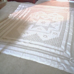 Antique English Large Tablecloth- Bed Cover