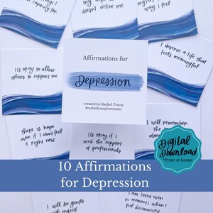 DIGITAL DOWNLOAD-Affirmations for Depression (set of 10)