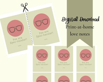Digital Download-You are Spec-tacular! | Glasses Valentine | Printable Valentine's | Valentine for Kids