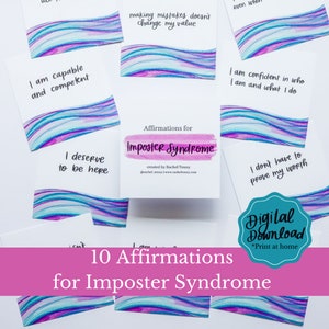 DIGITAL DOWNLOAD-Affirmations for Imposter Syndrome (set of 10)